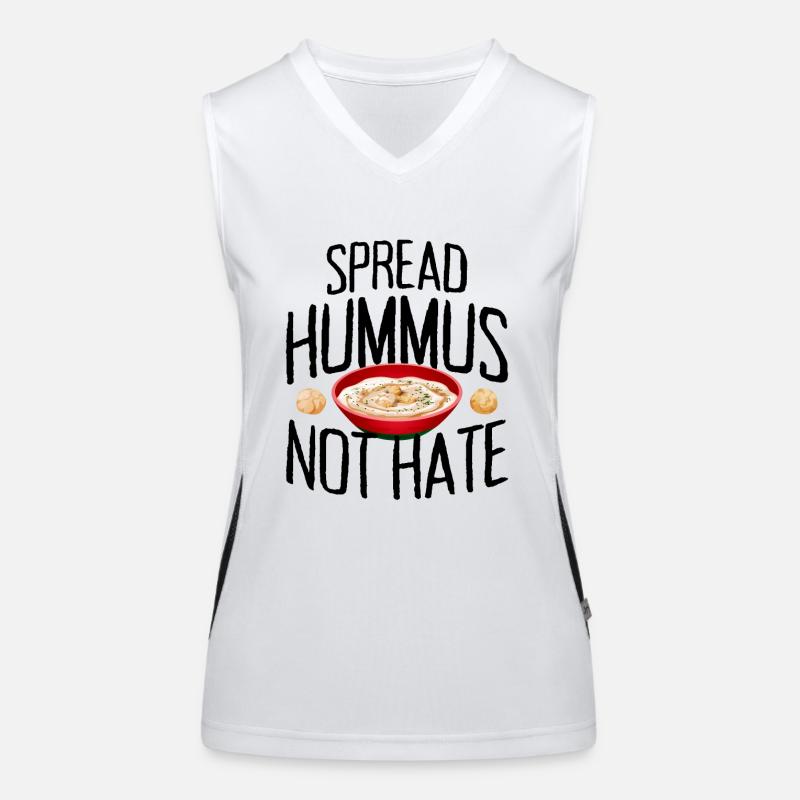 Faites-vous plaisir avec le végétalien Hummus Not Hate Débardeur respirant contrasté Femme