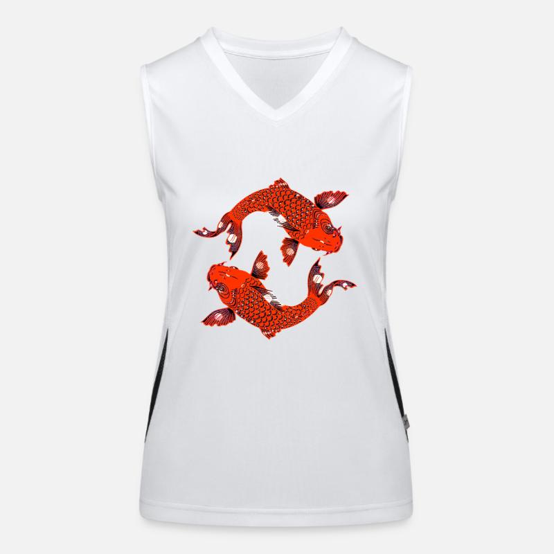 koi rot Funktionelles Kontrast-Tank Top für Frauen