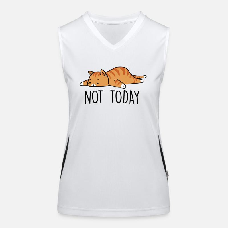 not today lazy cat relax time neko Women's Functional Contrast Tank Top