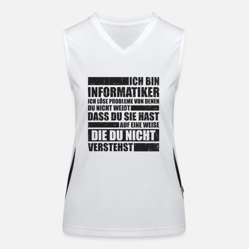 lustige Programmierer Informatiker IT Geschenkidee Funktionelles Kontrast-Tank Top für Frauen