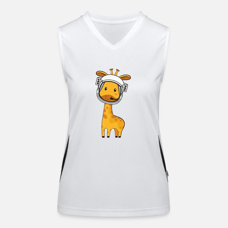 Giraffe Astronaut Funktionelles Kontrast-Tank Top für Frauen
