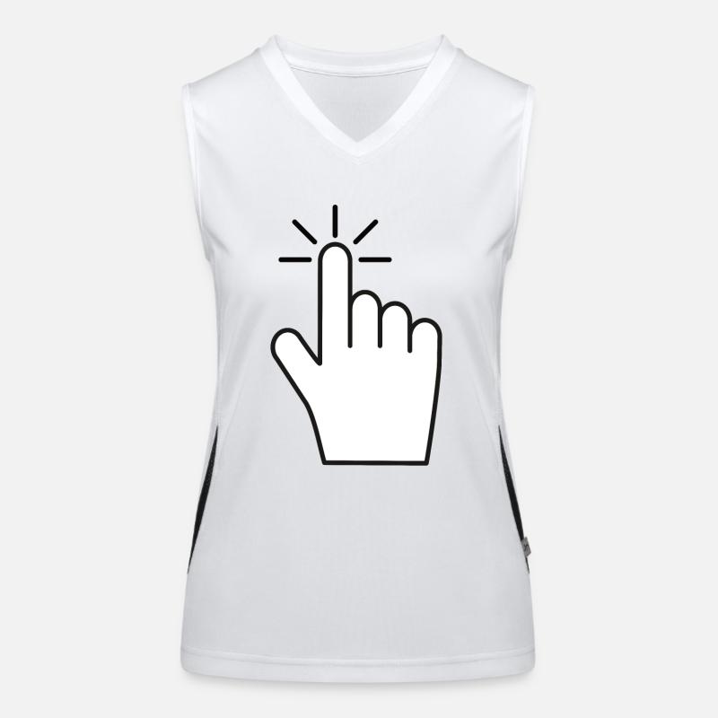 Click Here - Index Finger Click Icon Women's Functional Contrast Tank Top