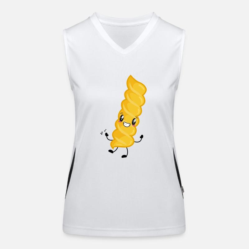 Fussili Nudel Pasta Musik Funktionelles Kontrast-Tank Top für Frauen