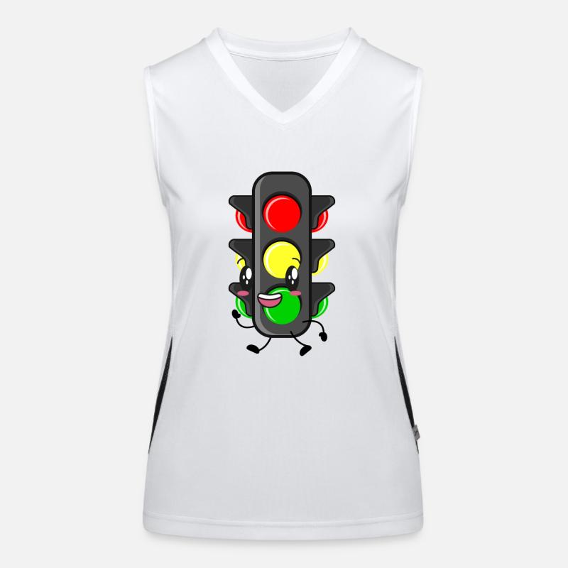 Traffic light driver's license - Women's Functional Contrast Tank Top - white/black