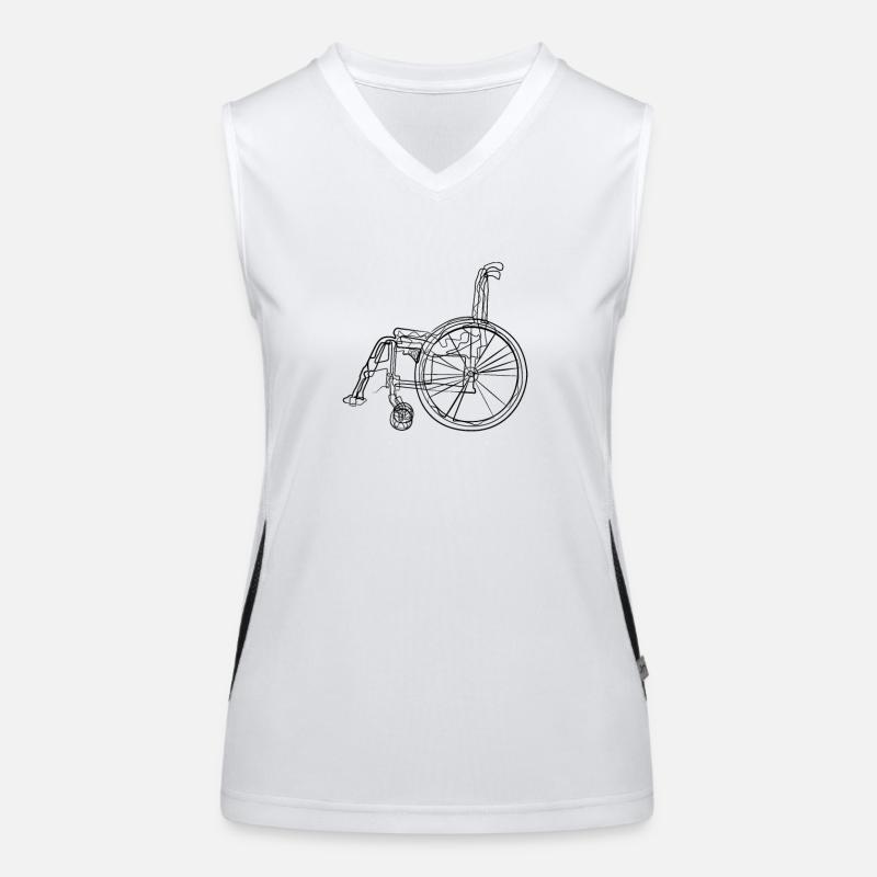 Wheelchair - one line drawing Women's Functional Contrast Tank Top