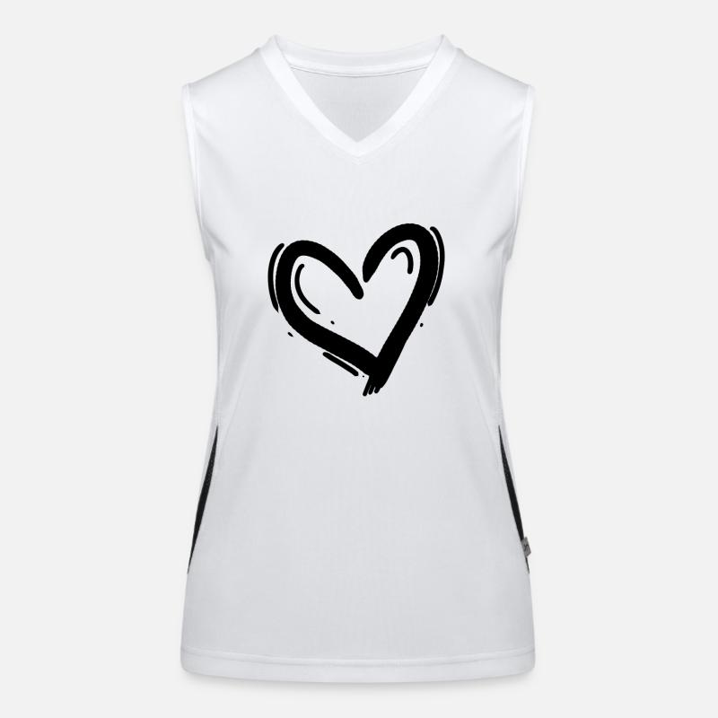 Herz Schwarz Funktionelles Kontrast-Tank Top für Frauen