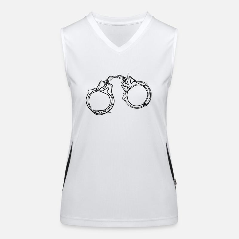 Handschellen - one line drawing Funktionelles Kontrast-Tank Top für Frauen