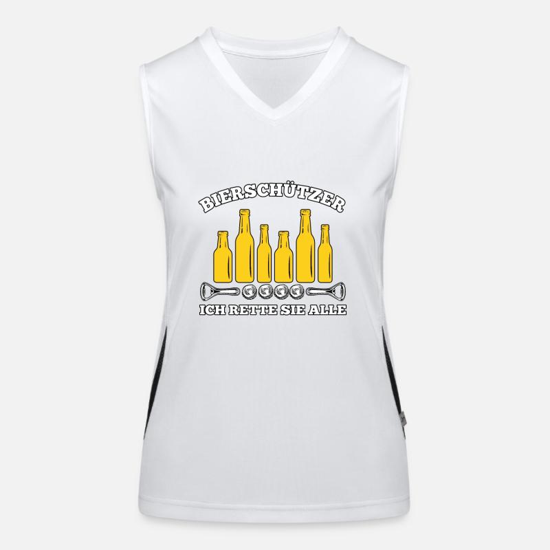 Bierschützer Rette Bier Biertrinker Geschenkidee Funktionelles Kontrast-Tank Top für Frauen