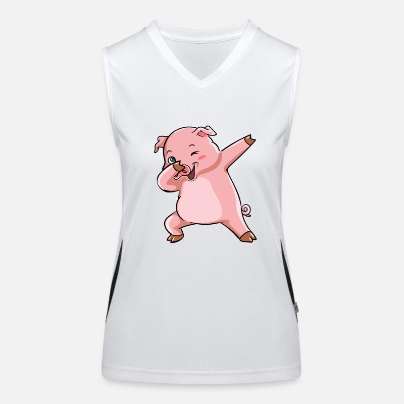 Dabbing Pig Winner Sow Women's Functional Contrast Tank Top