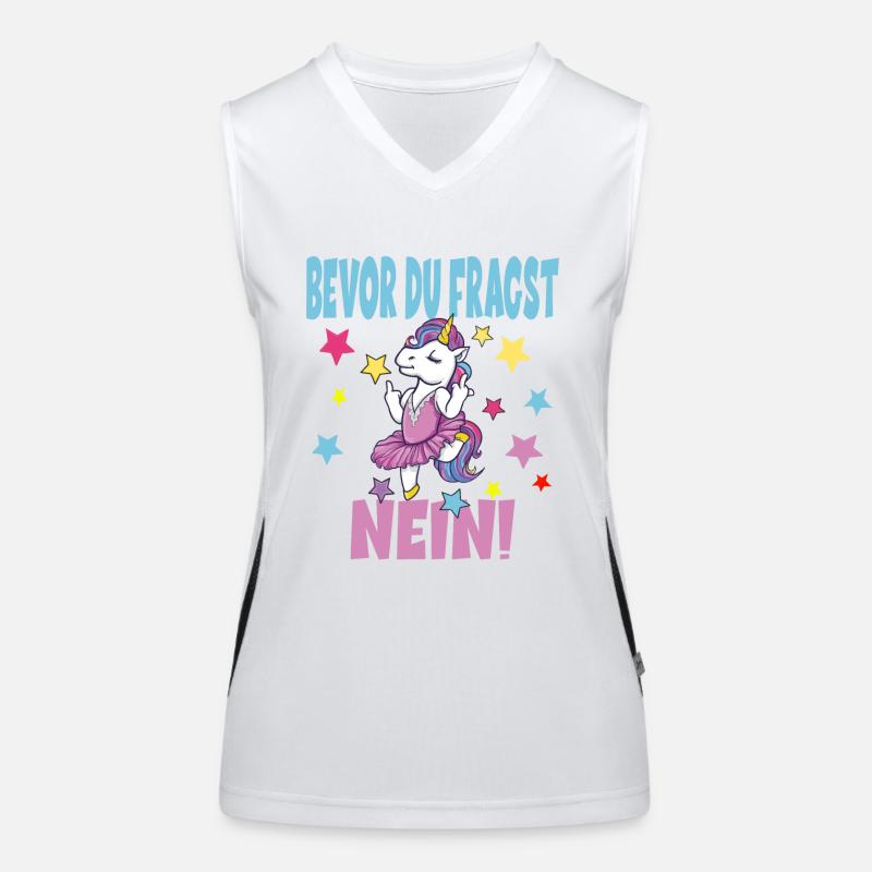 Bevor Du Fragst NEIN Einhorn Funktionelles Kontrast-Tank Top für Frauen