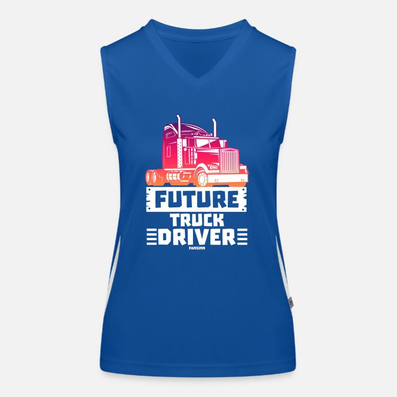 Future Truck Driver Funktionelles Kontrast-Tank Top für Frauen