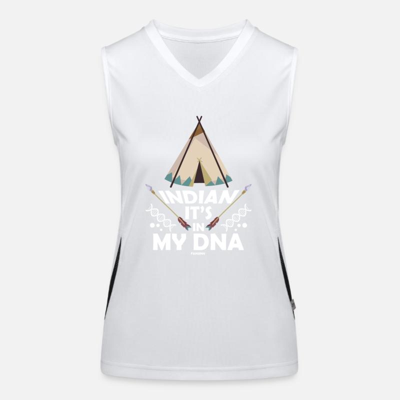 Indian Native American It's In My DNA Women's Functional Contrast Tank Top