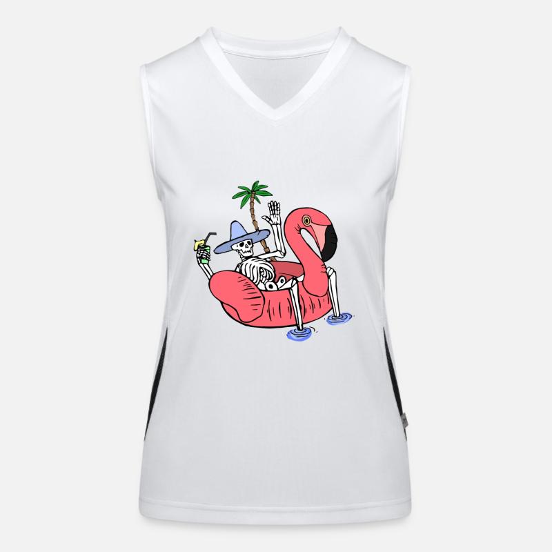 Skeleton on Summer Holiday Women's Functional Contrast Tank Top