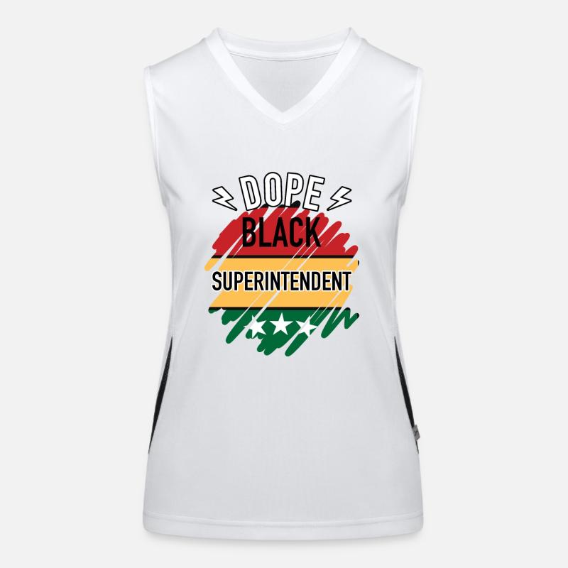 Black History Month Superintendent Juneteenth Tag Funktionelles Kontrast-Tank Top für Frauen