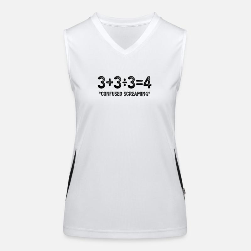 Funny Math Formula, Confused Screaming, Nerd Funny Women's Functional Contrast Tank Top