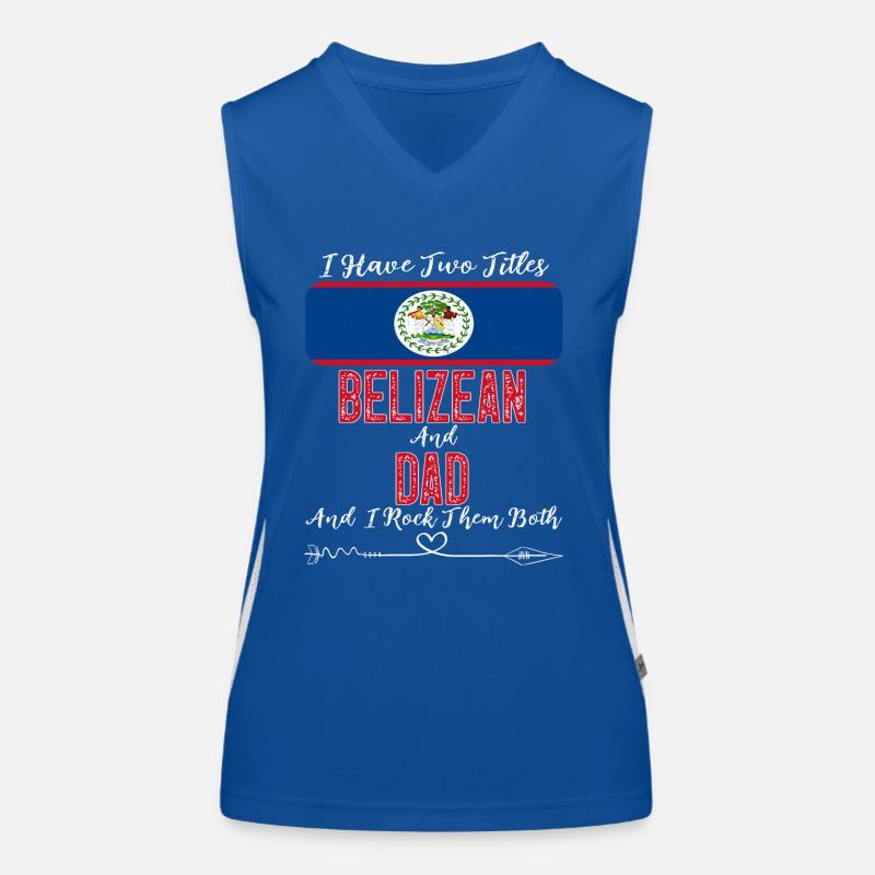 I Have Two Titles Belizean and Dad Belize Funktionelles Kontrast-Tank Top für Frauen