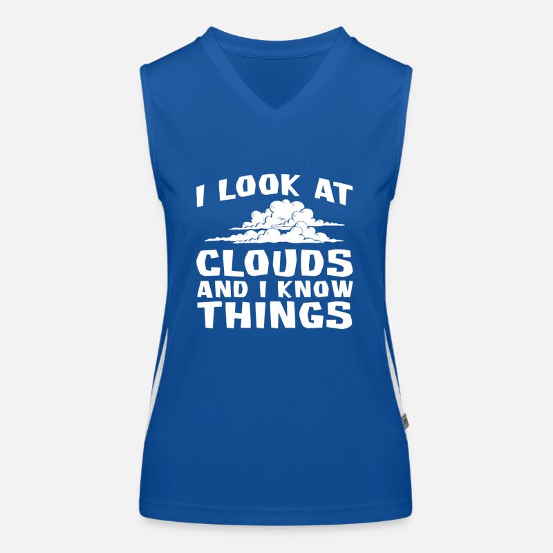 I see clouds and I know things for everyone Women's Functional Contrast Tank Top