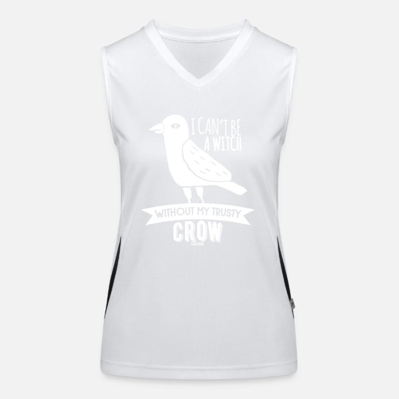 I Can´t Be A Witch Without My Crow Funktionelles Kontrast-Tank Top für Frauen