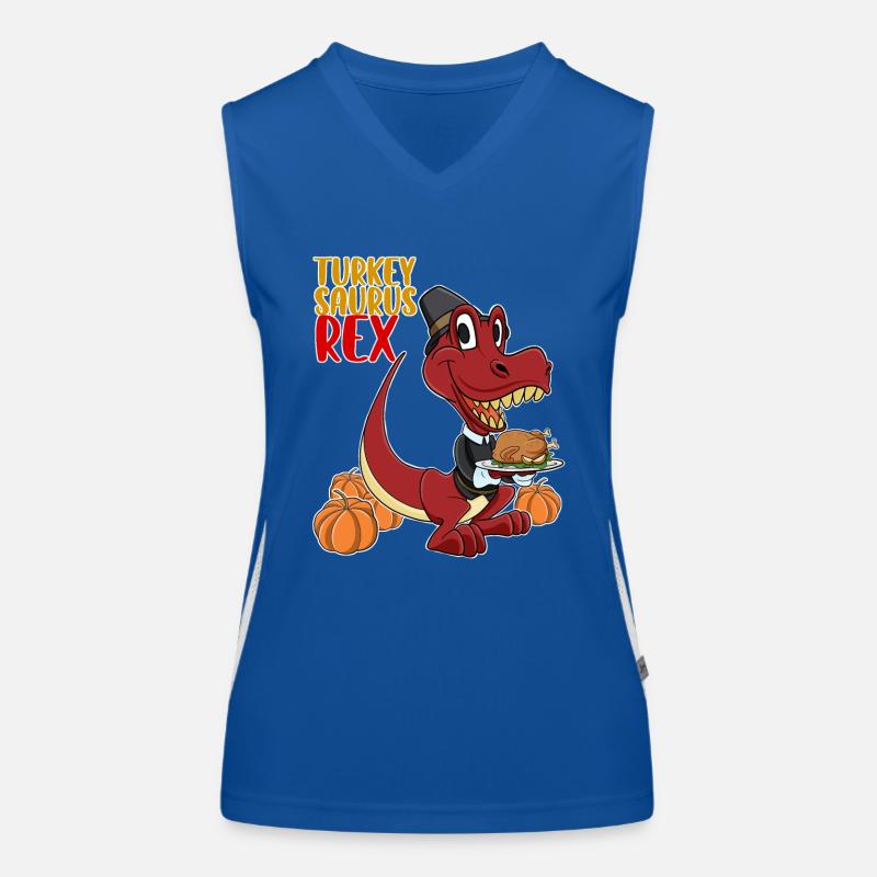 Turkey Saurus Rex I TRex Pilgrim Hat I Dinosaur Funktionelles Kontrast-Tank Top für Frauen