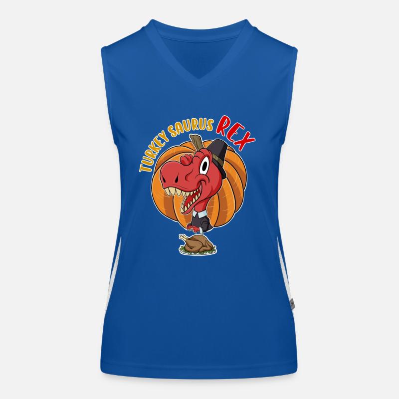 Turkey Saurus Rex I TRex Pilgrim Hat I Dinosaur Funktionelles Kontrast-Tank Top für Frauen