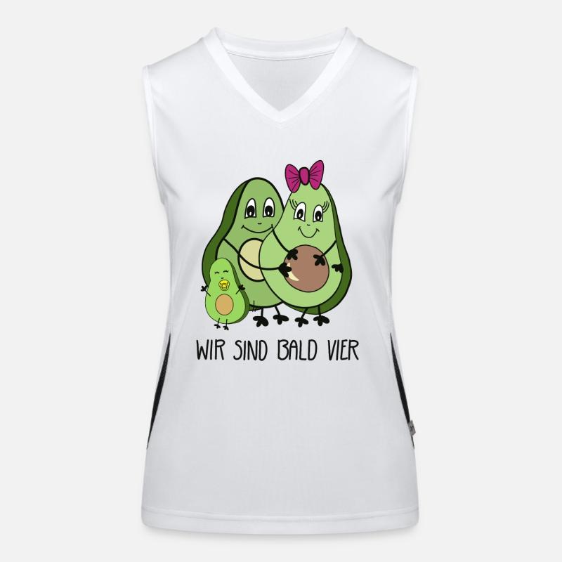 Wir sind bald vier 4 Avocado - Ankündigung Funktionelles Kontrast-Tank Top für Frauen