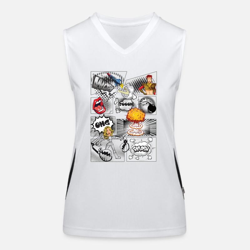 Comic Style Women's Functional Contrast Tank Top