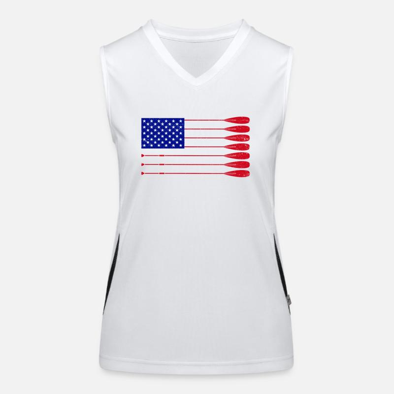 Cool Distressed Drapeau américain Rame Rame Drôle Débardeur respirant contrasté Femme