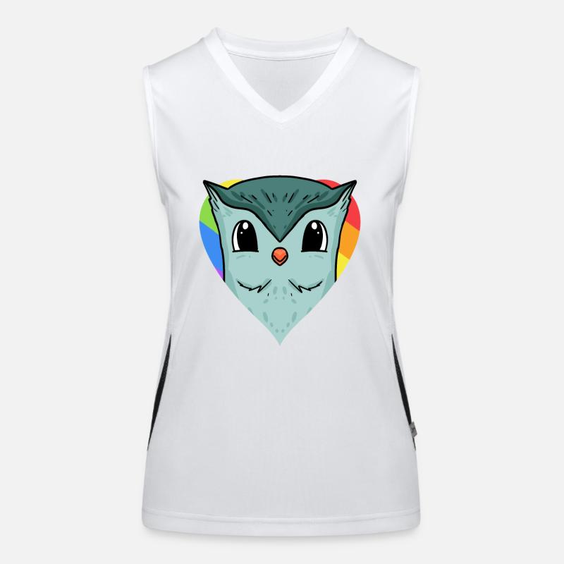 Eule Lgbt Regenbogen Farben Funktionelles Kontrast-Tank Top für Frauen
