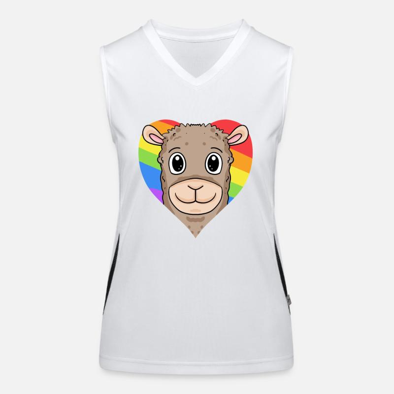Lama Lgbt Regenbogen Farben Funktionelles Kontrast-Tank Top für Frauen