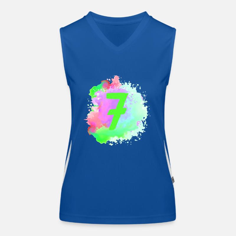 7 Zahl Klecks Funktionelles Kontrast-Tank Top für Frauen