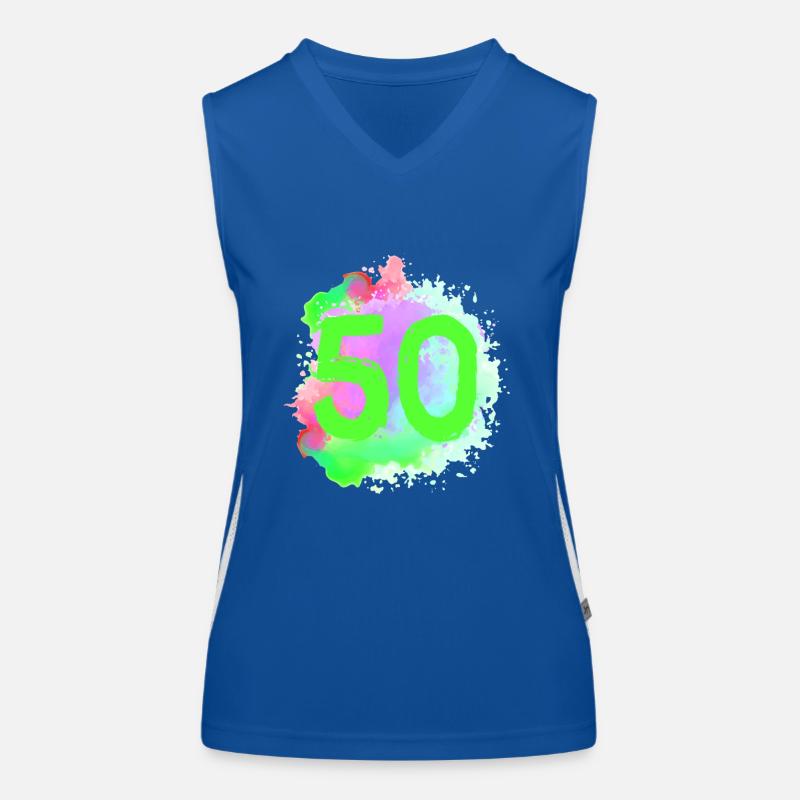50 Zahl Klecks Funktionelles Kontrast-Tank Top für Frauen