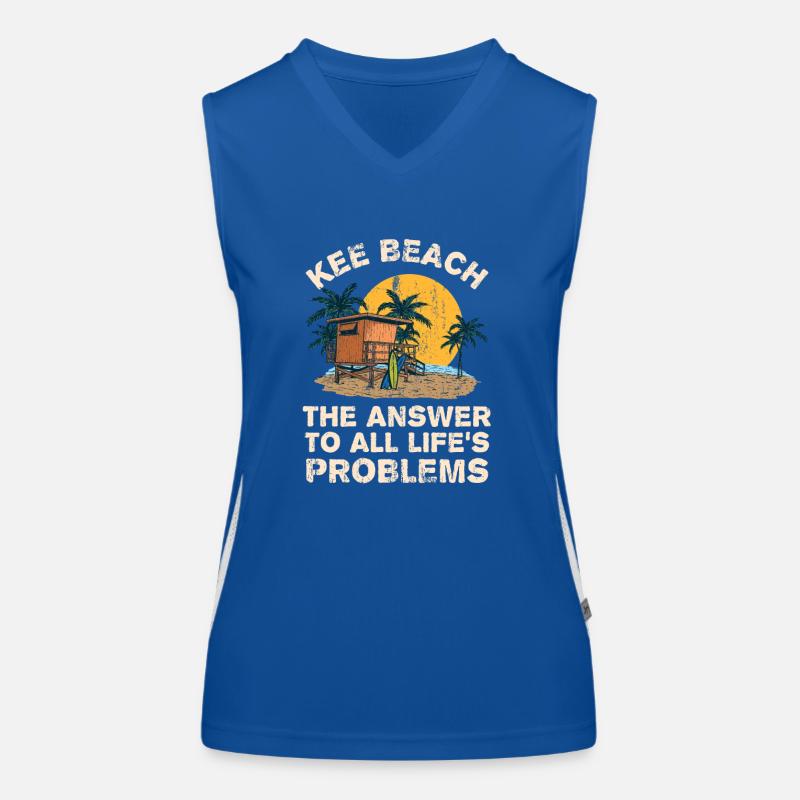 Kee Beach Answer To All Life's Problems Vacation Women's Functional Contrast Tank Top
