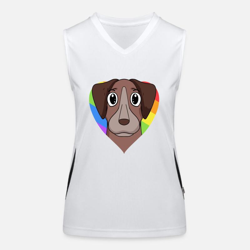 Homosexuell Regenbogen Pointer Hund Funktionelles Kontrast-Tank Top für Frauen