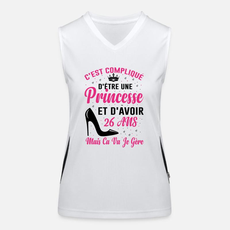 Princesse 26 Ans Idée Cadeau Anniversaire Amour Débardeur respirant contrasté Femme