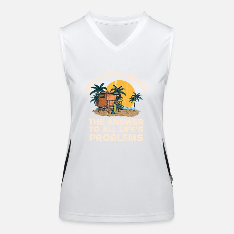 Boca Chica Beach Answer To All Life's Problems Women's Functional Contrast Tank Top