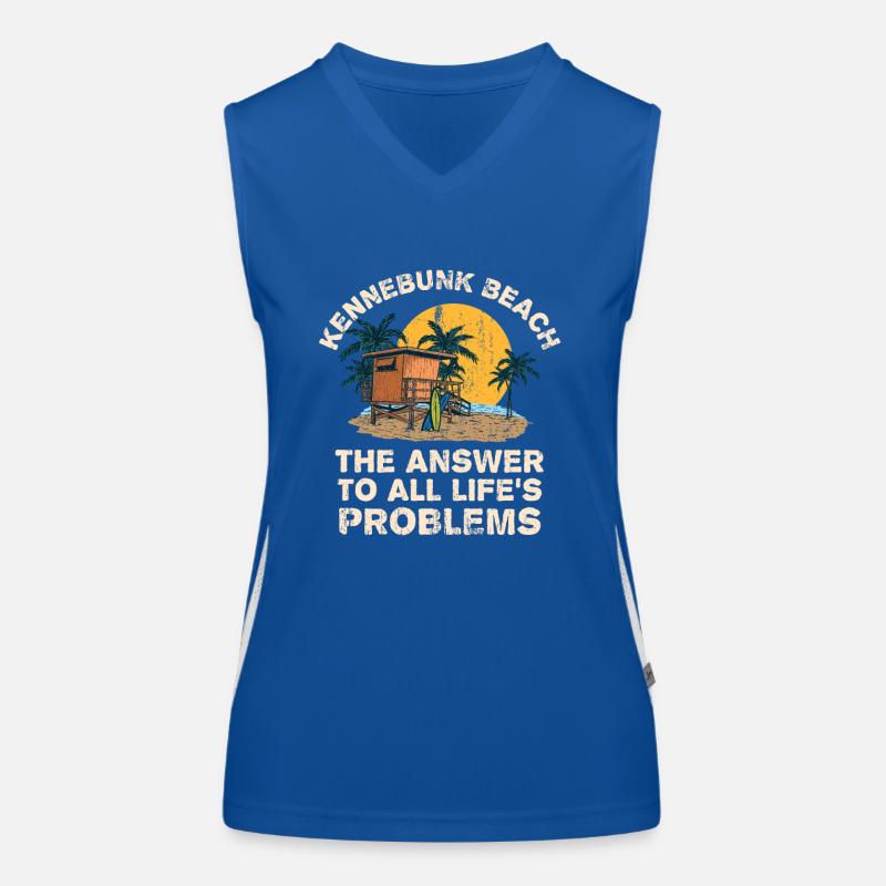 Kennebunk Beach Answer To All Life's Problems Funktionelles Kontrast-Tank Top für Frauen