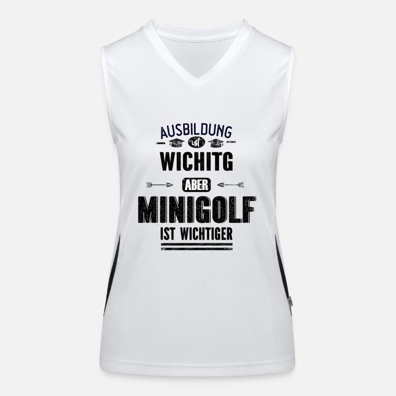 Lustiges Sprüche Design Minigolf Cooler Spruch Funktionelles Kontrast-Tank Top für Frauen