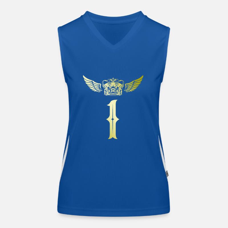 1 Zahl Krone Funktionelles Kontrast-Tank Top für Frauen