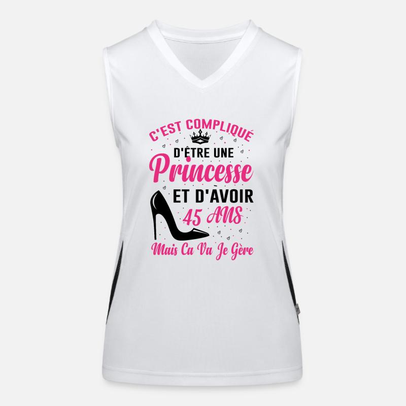Princesse 45 Ans Idée Cadeau Anniversaire Amour Débardeur respirant contrasté Femme