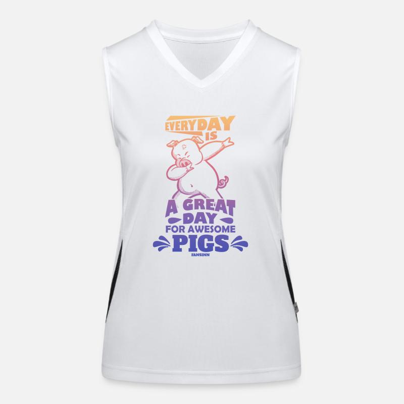 Schwein Funktionelles Kontrast-Tank Top für Frauen