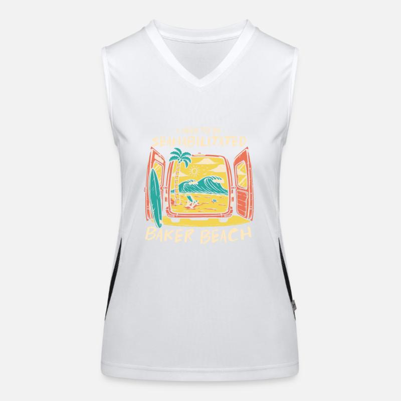 I Need To Be Seahabilitated Baker Beach Summer Funktionelles Kontrast-Tank Top für Frauen