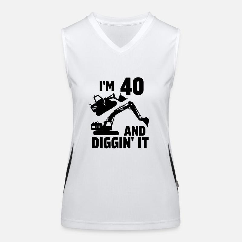 Ich bin 40 und Diggin' It Funktionelles Kontrast-Tank Top für Frauen