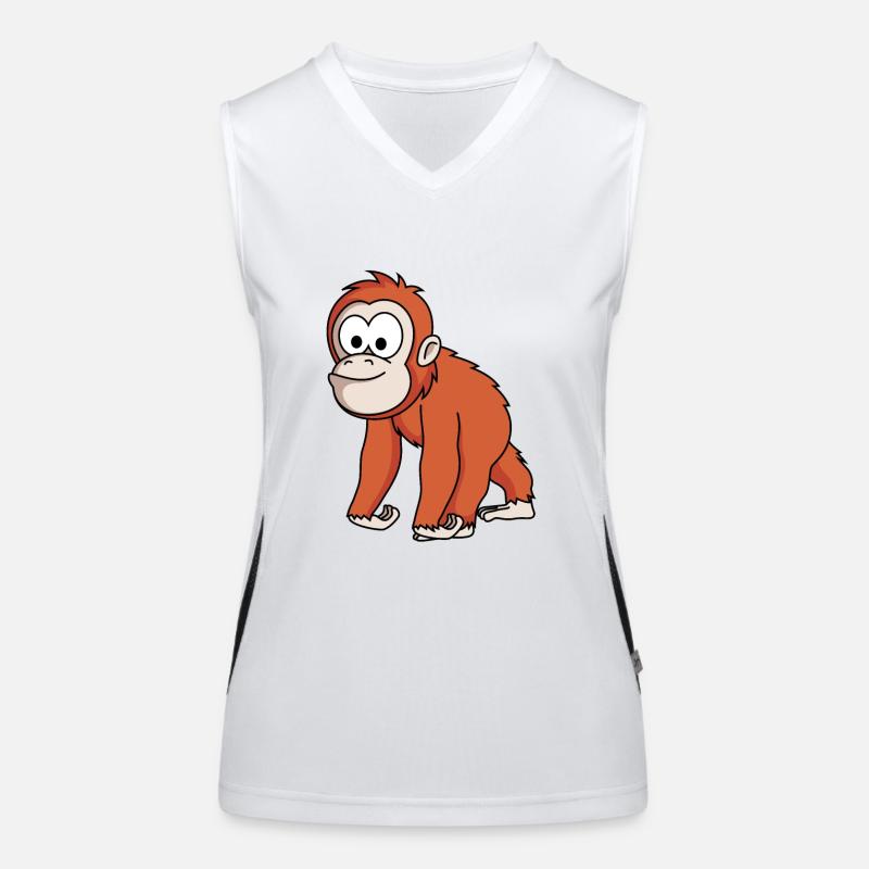Orangutan monkey comic Women's Functional Contrast Tank Top