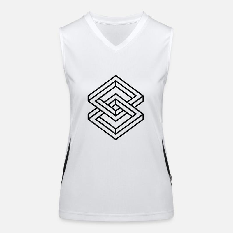 Twisted Squares Funktionelles Kontrast-Tank Top für Frauen