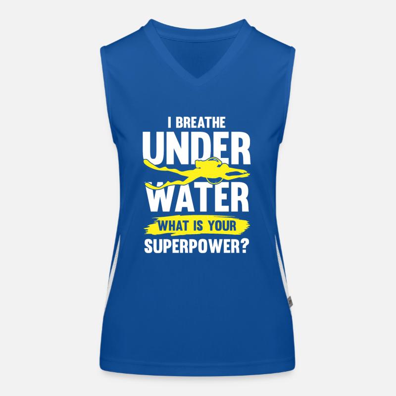 tauchen spruch Funktionelles Kontrast-Tank Top für Frauen