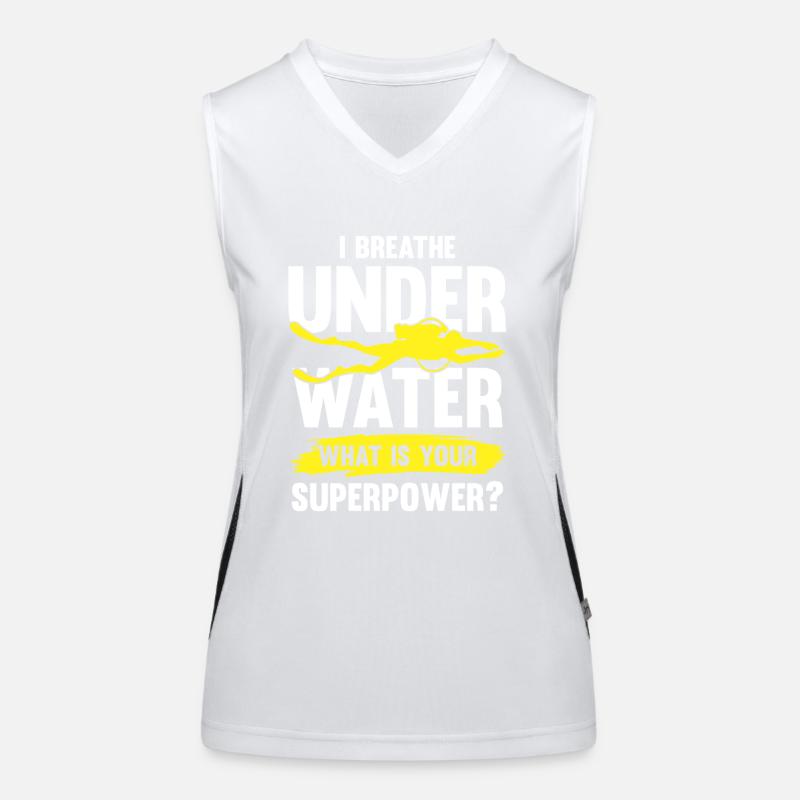 tauchen spruch Funktionelles Kontrast-Tank Top für Frauen