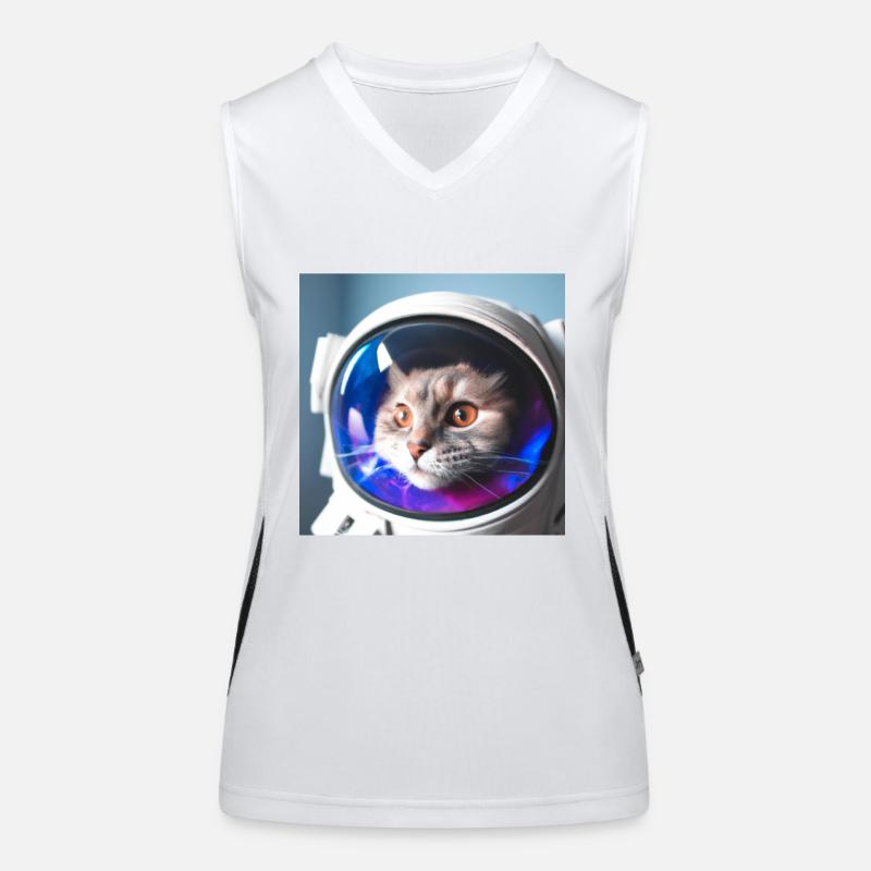 Cat in space Women's Functional Contrast Tank Top
