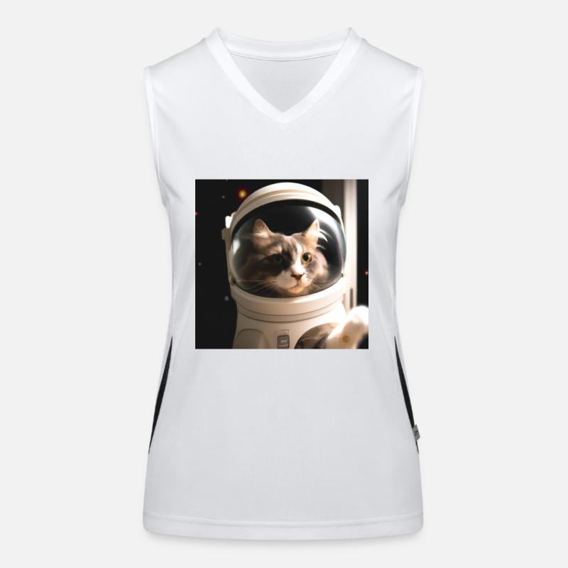Cat in space Women's Functional Contrast Tank Top