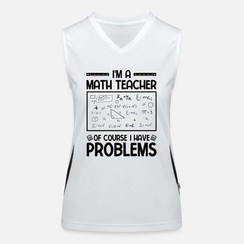 Professeur de mathématiques Formule mathématique Professeur de géométrie Débardeur respirant contrasté Femme
