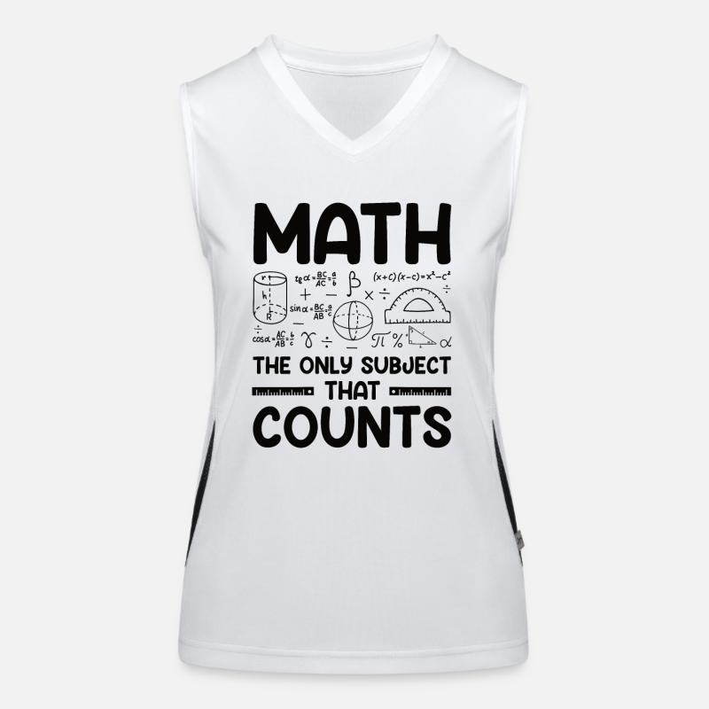 Math Teacher Mathematical Formula Geometry Teacher Women's Functional Contrast Tank Top
